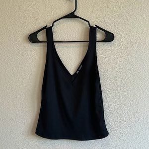 Zara V-neck stripe top in black size USA S